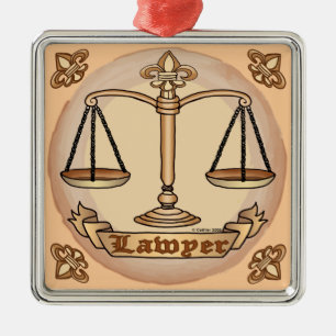 Lawyer Justice Scales Metal Tree Decoration