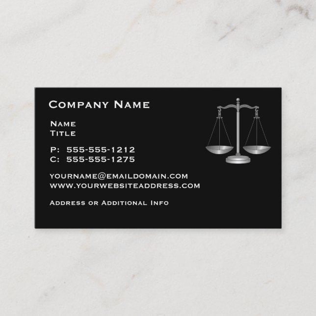 Lawyer Law Office Business Cards (Front)