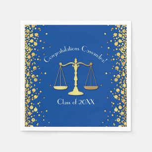 Lawyer Law School Blue Graduation Party Napkin