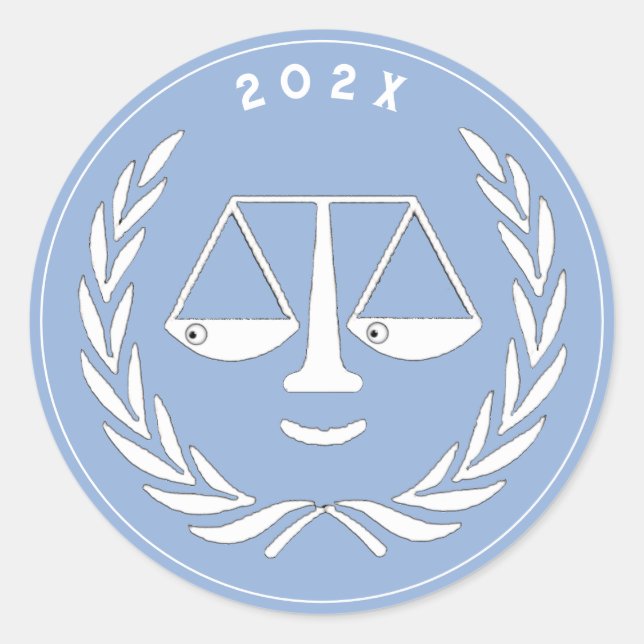 Lawyer Law School Graduation Graduate 2025 Classic Round Sticker (Front)