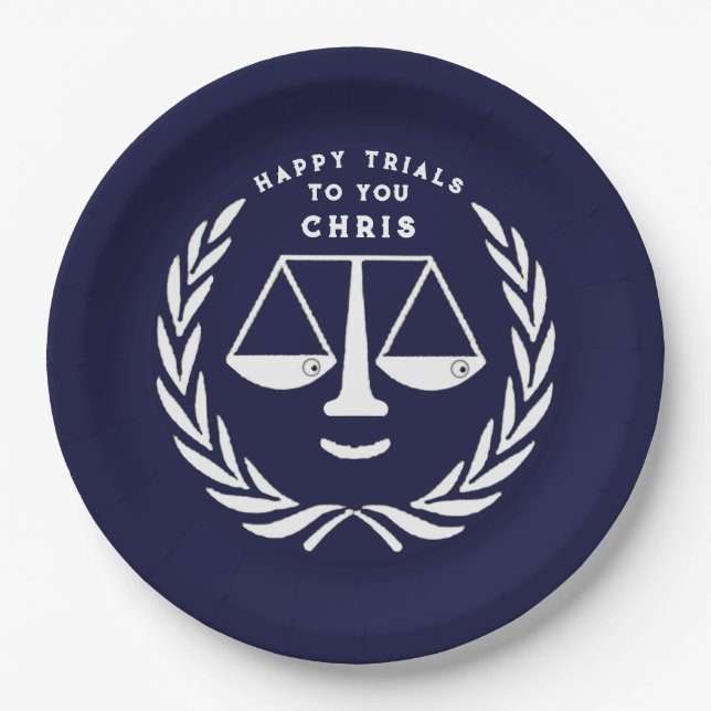 Lawyer Law School Graduation Party Paper Plate (Front)