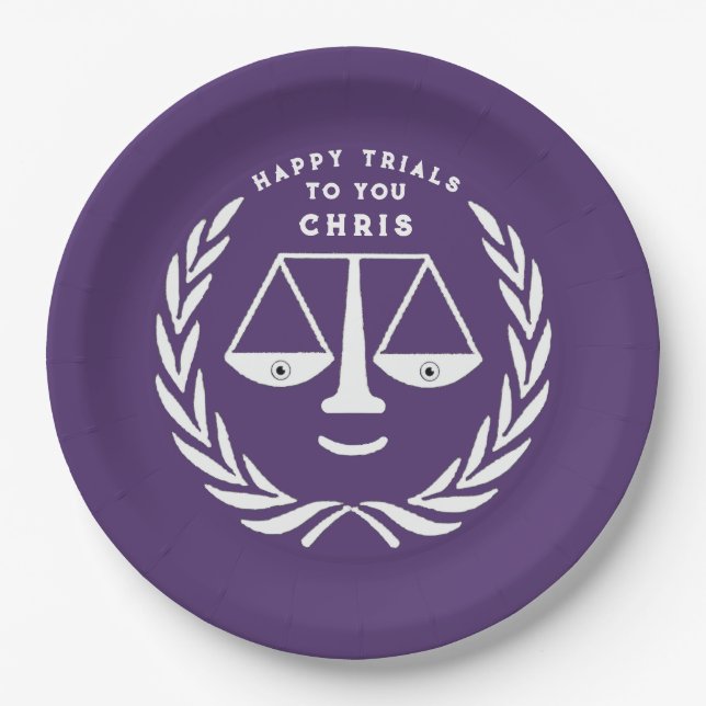 Lawyer Law School Graduation Party Paper Plates (Front)