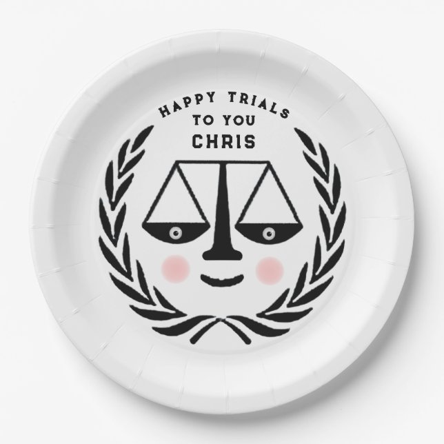 Lawyer Law School Graduation Party Paper Plates (Front)