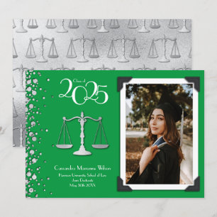 Lawyer Law School Green Graduation Announcement