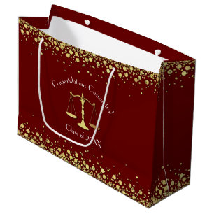 Lawyer Law School Maroon Gold Graduation Party Large Gift Bag