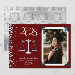 Lawyer Law School Silver Graduation Announcement