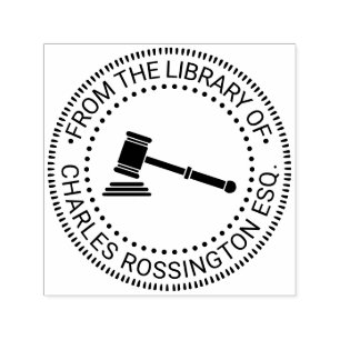 Lawyer Legal Court Gavel Library Book Name Self-inking Stamp