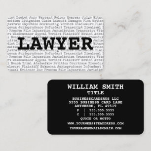 Lawyer Legal Words Business Card