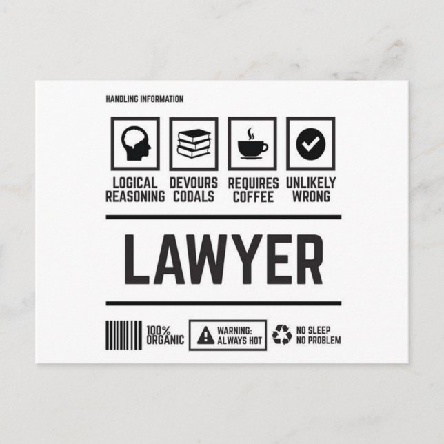 LAWYER LOGICAL REASONING AND DEVOURS COOALS POSTCARD (Front)