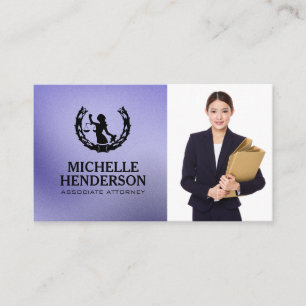 Lawyer Logo Business Woman in Suit Business Card