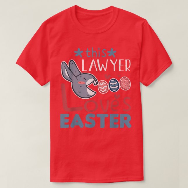 Lawyer Loves Easter Bunny Egg Rabbit Easter Sunday T-Shirt (Design Front)