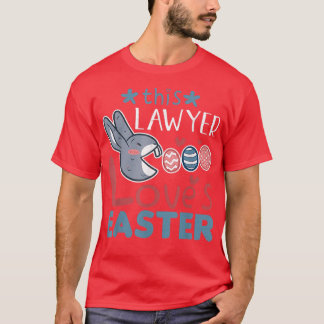 Lawyer Loves Easter Bunny Egg Rabbit Easter Sunday T-Shirt