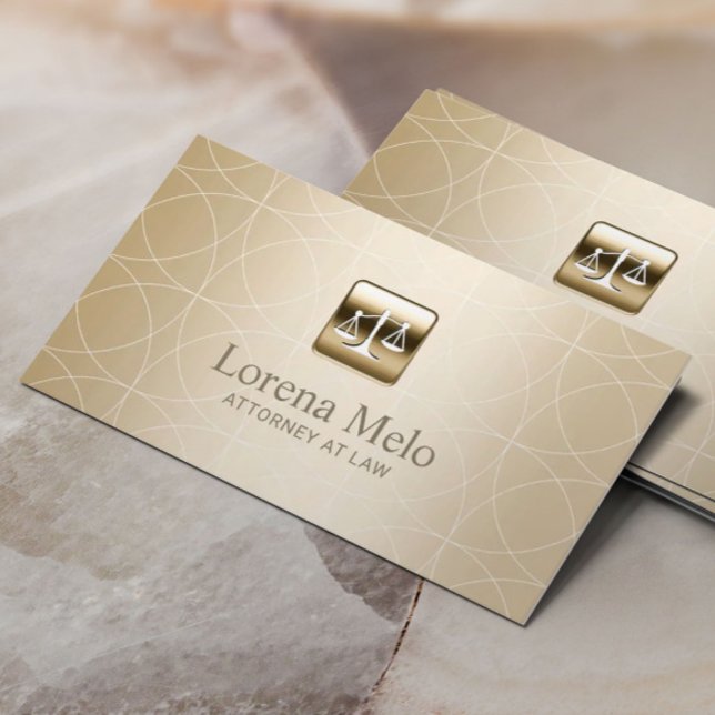 Lawyer Luxury Gold Geometric Attorney at Law Business Card (Creator Uploaded)