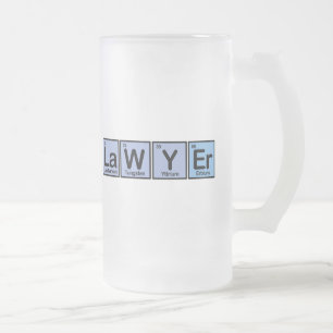 Lawyer made of Elements Frosted Glass Beer Mug