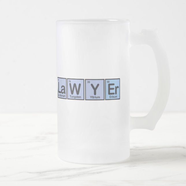 Lawyer made of Elements Frosted Glass Beer Mug (Right)