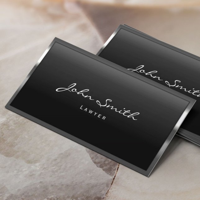 Lawyer Modern Metal Frame Professional Business Card (Creator Uploaded)