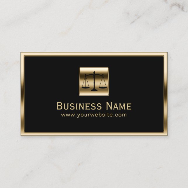 Lawyer Monogram Gold Framed Attorney at Law Business Card (Front)