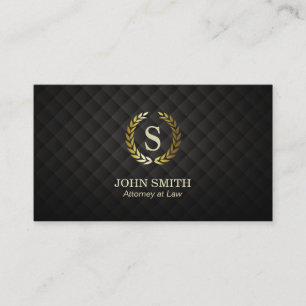 Lawyer Monogram Gold Wreath Attorney Business Card