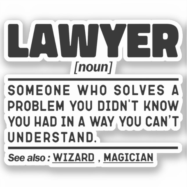 Lawyer Noun Advocate Graduate Sarcastic Sayings (Front)