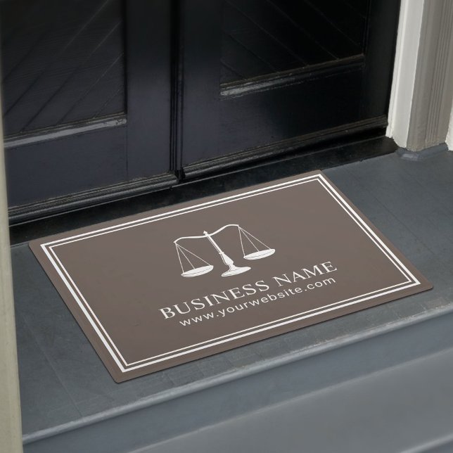 Lawyer Office Attorney at Law Minimalist Brown Doormat (Creator Uploaded)