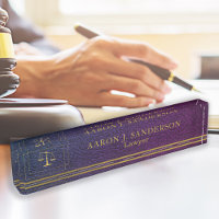 Lawyer office elegant gold scale purple leather
