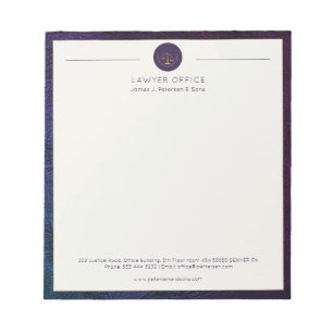 Lawyer office elegant professional personalised notepad