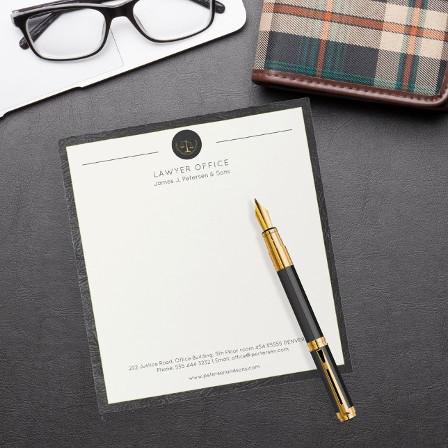 Lawyer office elegant professional personalised notepad (Creator Uploaded)
