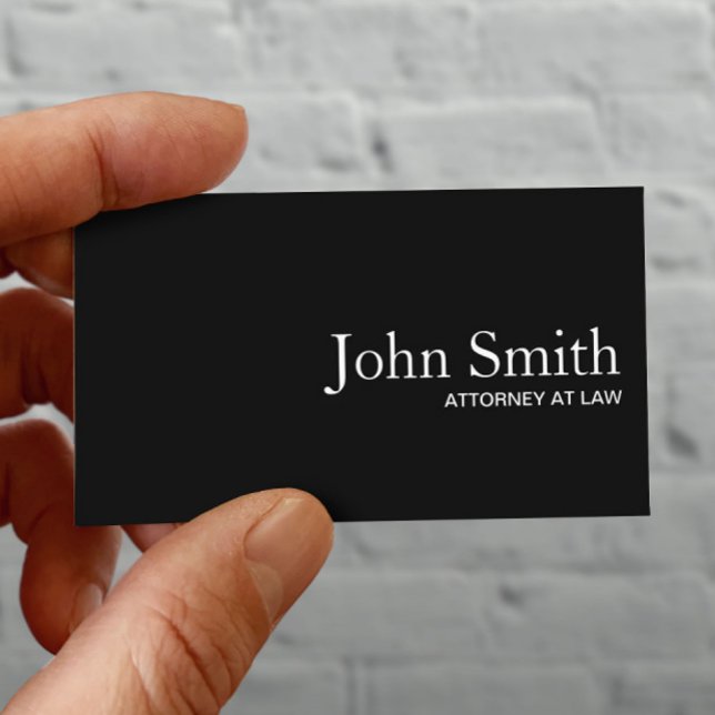 Lawyer Plain Black QR Code Attorney Business Card (Creator Uploaded)