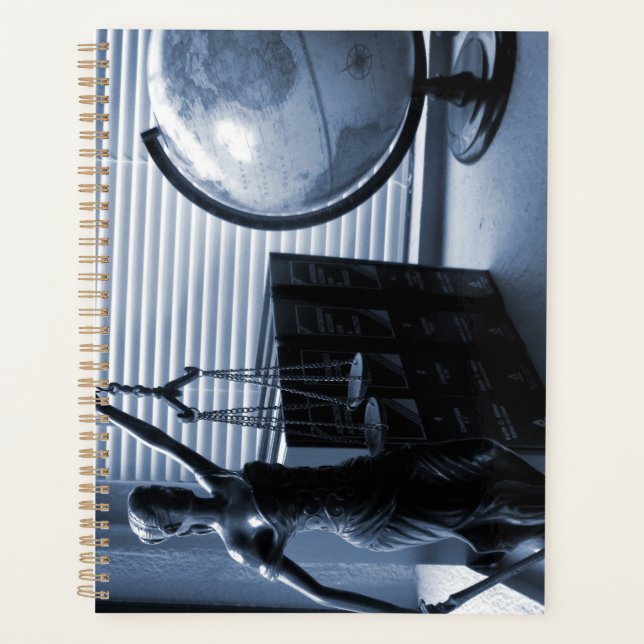 Lawyer Planner Law Scales Blue Books Globe (Front)