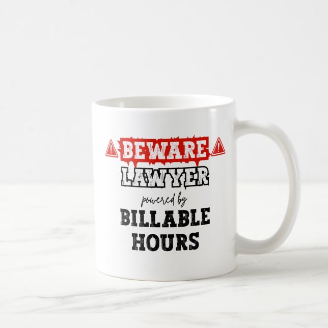 Lawyer Powered By Billable Hours | Funny Attorney Coffee Mug (Right)