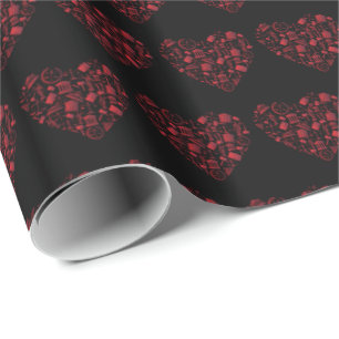 Lawyer Red Heart - Love Law Grunge Art Wrapping Paper