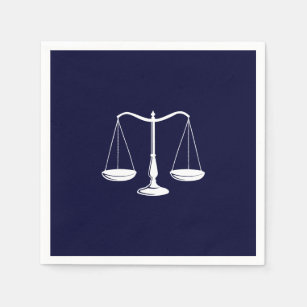 Lawyer Scale of Justice Elegant Navy Blue  Napkin