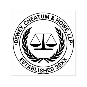 Lawyer Scales of Justice 4S Law Firm Name Est Date Self-inking Stamp