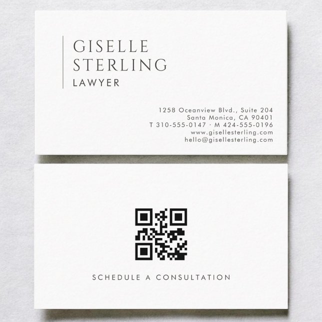 Lawyer Simple Modern Professional QR Code Business Card (Creator Uploaded)