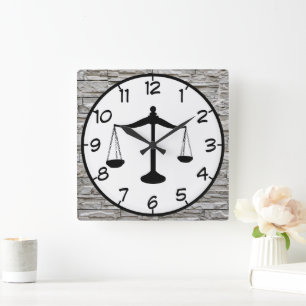 Lawyer square wall clock