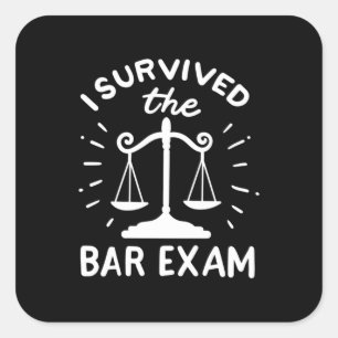 Lawyer Survived The Bar Exam Square Sticker