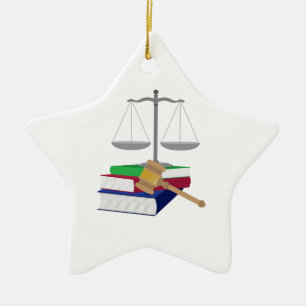 Lawyer Symbols Ceramic Tree Decoration