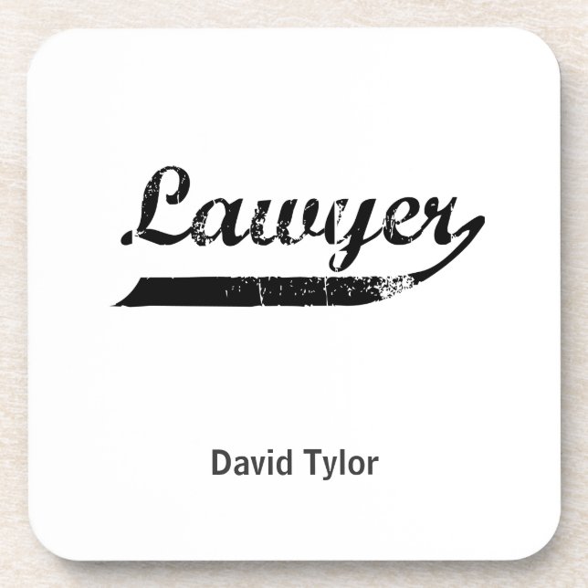 Lawyer typography coaster (Front)