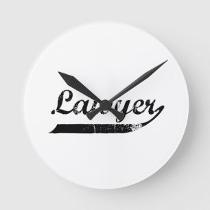 Lawyer typography round clock