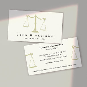 Lawyer Unbalanced Scales of Justice  Business Card