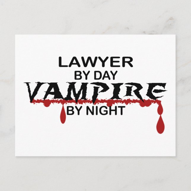 Lawyer Vampire by Night Postcard (Front)