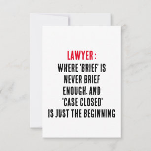 Lawyer Where 'brief' is never brief enough, and 'c Thank You Card
