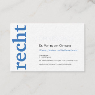 lawyer with blue business card