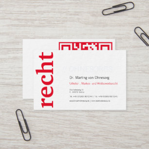 lawyer with red QR Code business card