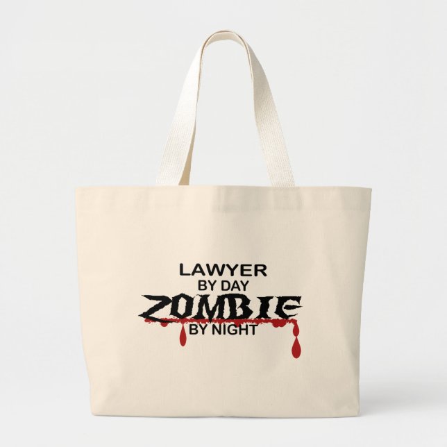 Lawyer Zombie Large Tote Bag (Front)