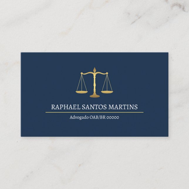 Lawyer's Business Card - Marine Blue (Front)