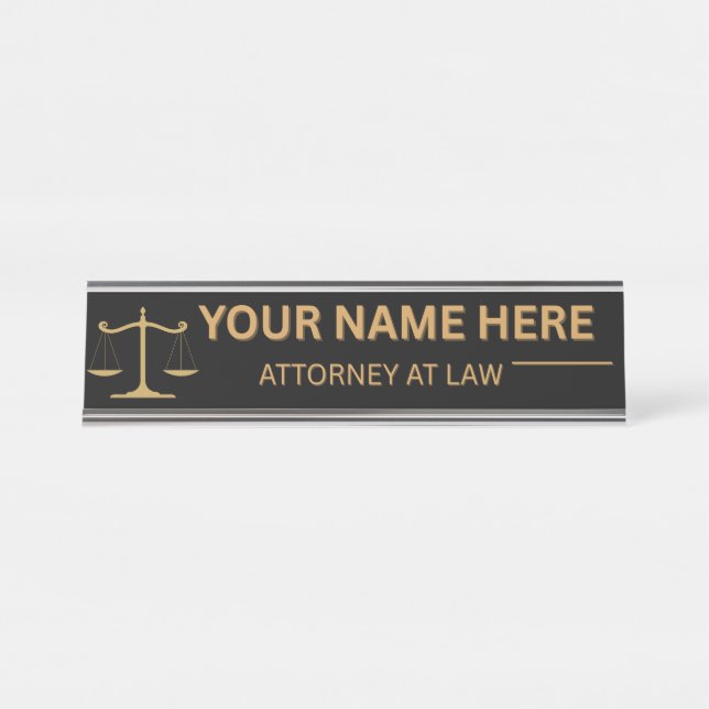 Lawyers Gift Desk Name Plate (Front)