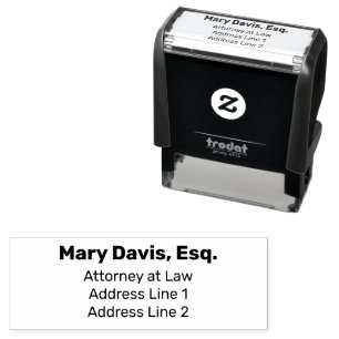 Lawyer's Name Bold Attorney at Law Return Address Self-inking Stamp