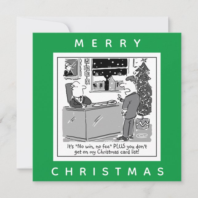 Lawyers No Win No Fee Christmas Cartoon Card (Front)