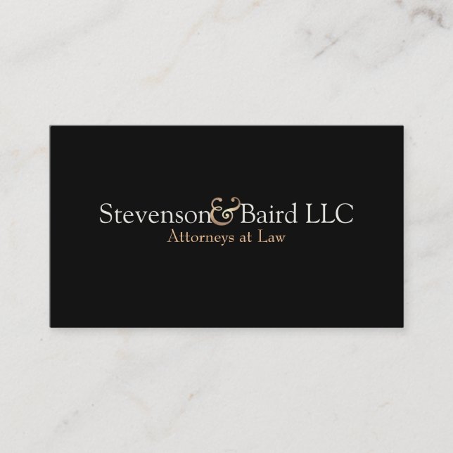 Lawyers Simple and Elegant Black Business Card (Front)